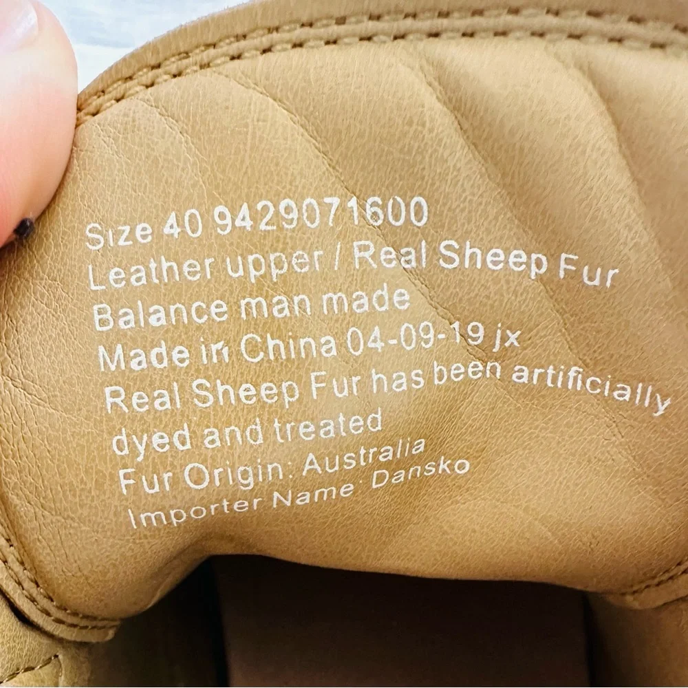 Dansko Bailee Brown Lace Up Clog Fur Ankle Boots - Picture 4 of 4